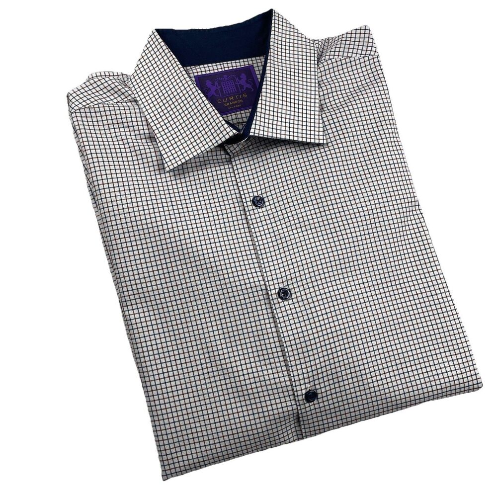 Curtis Brandon Long Sleeve Button Up Check White/Blue/Red-XL